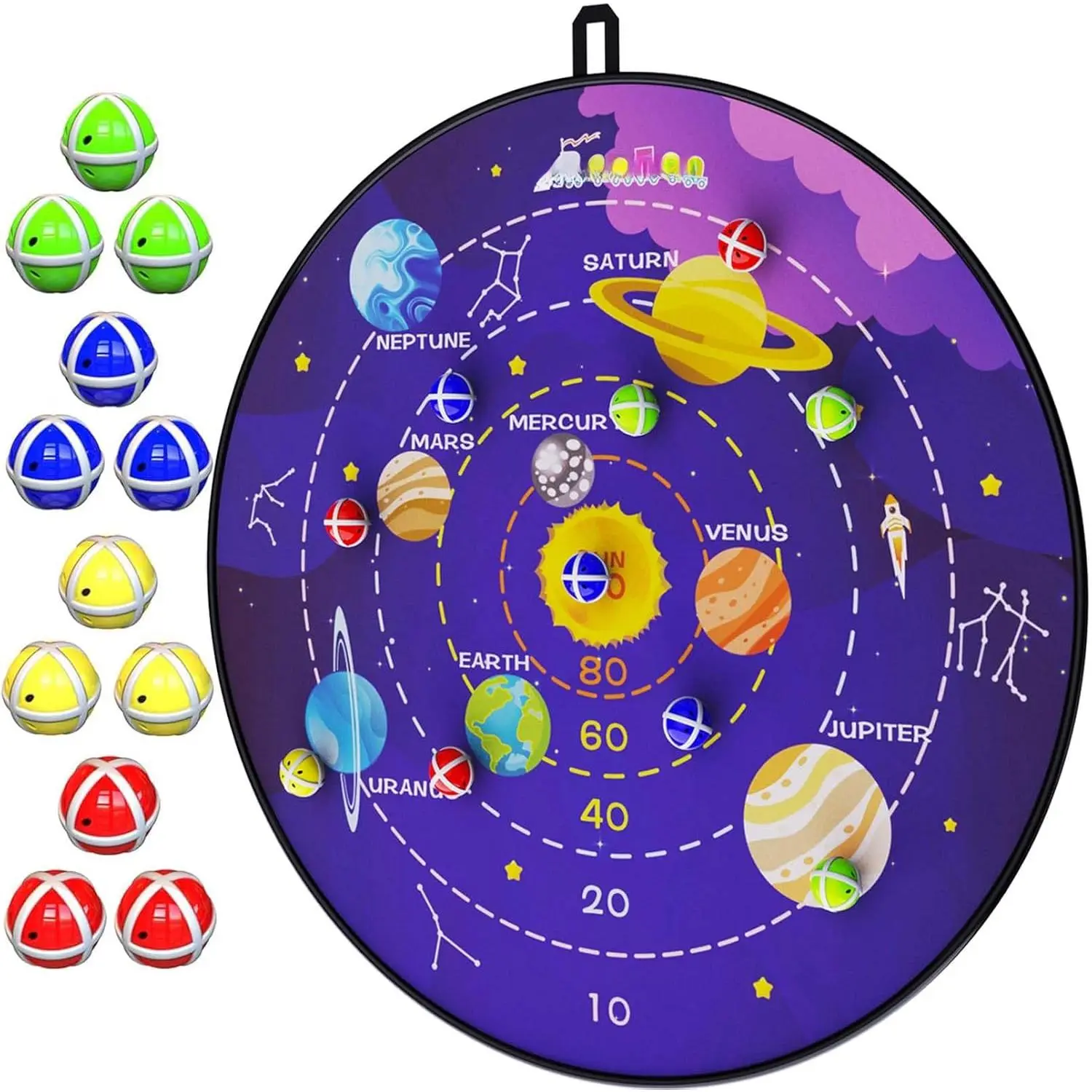 29-in Kids Dartboard with Sticky Balls, Indoor-Outdoor Party Play Game Toy, Birthday Gift for 3-12 Year Old Boys & Girls, 29 Inches, Dartboards, Indoor/Sport Outdoor Fun, 3 Years, No