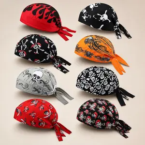 Sweat-Wicking Do Rag Skull Caps - Breathable Skull Print Helmet Liners with Multiple Colors, Cooling Bandana Head Wraps for Motorcycle Riding & Outdoor Sports