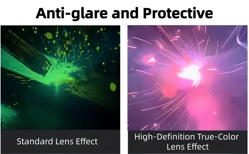 Auto-darkening welding helmet, true-colour viewing screen, DIN 4–16 protection, clear welding lens, solar-powered, lightweight and comfortable welding mask for men/dads – welding helmet, gift idea