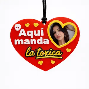 Personalized Heart Photo Car Charm