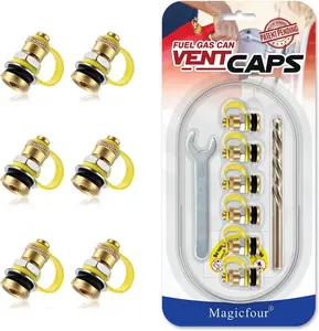 Fuel Gas Can Vent Caps, 6 Pack Fuel Gas Tank Vent Caps Gas Can Replacement Vent Plug Gas Jug Vent Caps for Gas Fuel Water Can Jug to Allow Faster Flowing