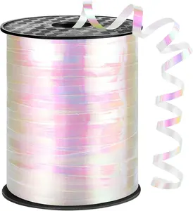 600 Yards Iridescent White Curling Ribbon 1/5 Inch Balloon String Ribbon Thin Crafts Ribbons for Crafts Project Gift Wrapping Gift Bags Wedding Party Christmas Decorations