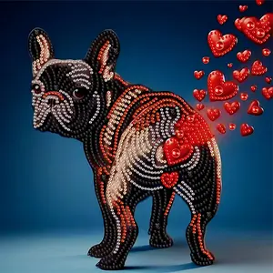 5D Diamond Painting Kit, Classic Animal Theme, French Bulldog, Unframed Canvas Wall Art, Indoor Decor, Bedroom, Living Room, Home Office, 11.8x11.8 Inch, Rhinestone Painting