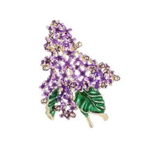 Delicate Lilacs Flower Brooch Alloy Pin for Sensitive Skin Formal Event