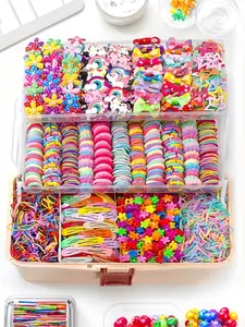 906pcs - Fashionable rainbow hair accessory set, with multiple styles and quantities, including various elastic hair ties, rubber bands, hair bands, hair grips, rainbow ponytail clips, suitable for daily clothing headwear styling and design combination