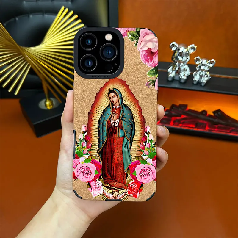 Virgin Mary Flower Soft & Flexible TPU Silicone Phone Case for iPhone 17 Pro Max/AIR,16,15,14,13,12,11 Plus,XS Max - Durable, Shockproof, Full Camera Protection, Anti-Fingerprint, Non-Slip, Slim Fit Unisex Gift by summerwins