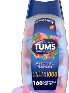 Ultra Strength Chewable Antacid Tablets for Heartburn Relief and Acid Indigestion Relief, Assorted Berries - 160 Count