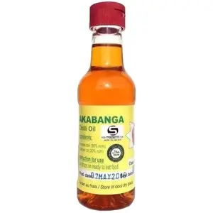 African Pepper Akabanga Chilli Oil Product Image Shows Orange Liquid in Red Cap Bottle