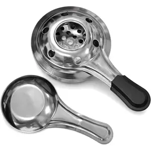 Stainless Steel Fondue Burner, Portable Alcohol Burner With Regulator And Flame Snuffer Lid