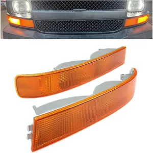 HECASA Corner Light Compatible with 2003-2025 Chevy Chevrolet Express/GMC Savana Van Side Marker Parking Turn Signal Lamp (No Light Bulb) Replacement for GM2520188 GM2521188