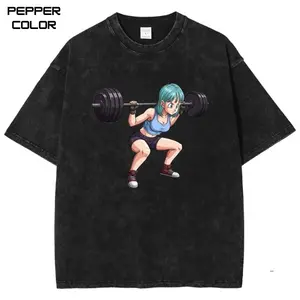 Vintage BULMA GYM Graphic T-Shirt, DBZ Shirt, Vintage  Anime Shirt, Anime Merch, Stylish Crew Neck Short Sleeve T-Shirt, Unisex Streetwear for Men Women, Gift Anime fans