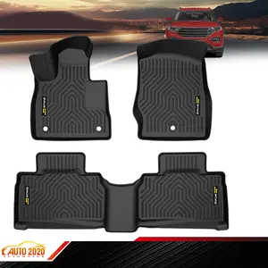 TPE Floor Mats Fit For 2020-24 Ford Explorer,All Weather 3D Liners,Waterproof Durable Non-slip,3PCS Black Upgraded Version