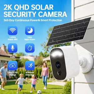 【2026 LTD Flash Sale】 Wireless Solar-Powered Magnetic WiFi 2.5K Outdoor Camera, No Installation Required, Smart Garage 2.4G WiFi Security Camera, Color Night Vision, AI Human Detection, Waterproof, Two-Way Voice Control, Alarm, Smartphone Controlled Lens