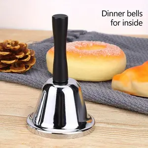 Restaurant Bar Bell, Christmas Hand Bell, Bell Bell, Class Bell, Metal Material, Loud Hand Bell, Silver Steel Adult Hand Bell, Classroom Meal Bell, Food Line Bell, Alarm Clock, Bell, Bell