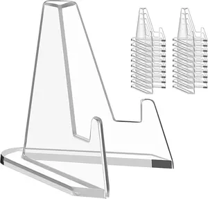 Acrylic Picture Holder Stand 20 Pack Small Easel Stand for Challenge Coin Graded Card, Ideal for Sports Card Trading and Baseball Card Display