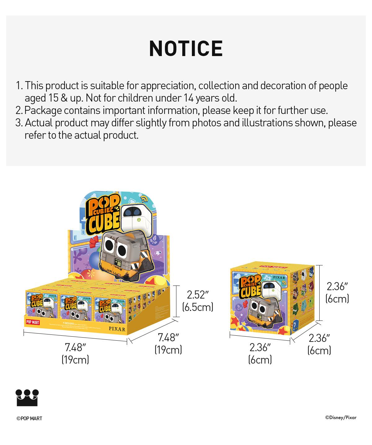 [POP NOW] POP MART Disney/Pixar POP CUBE CUBIEC Series Figures Blind Box，Whole Set LABUBU Fun Toy
