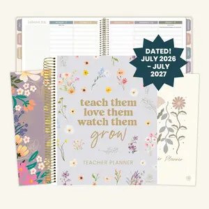 2026-27 Teacher Planner | Cool Tones | Interchangeable Cover