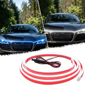 71 Inch High-Brightness Hood Gap LED Light Strip - Daytime Running Lights Universal Auto Exterior Decor Accessories 180cm High-Brightness Car Hood Gap LED Light Strip - Daytime Running Lights Universal Auto Exterior Decor Accessories(Blue)(White)