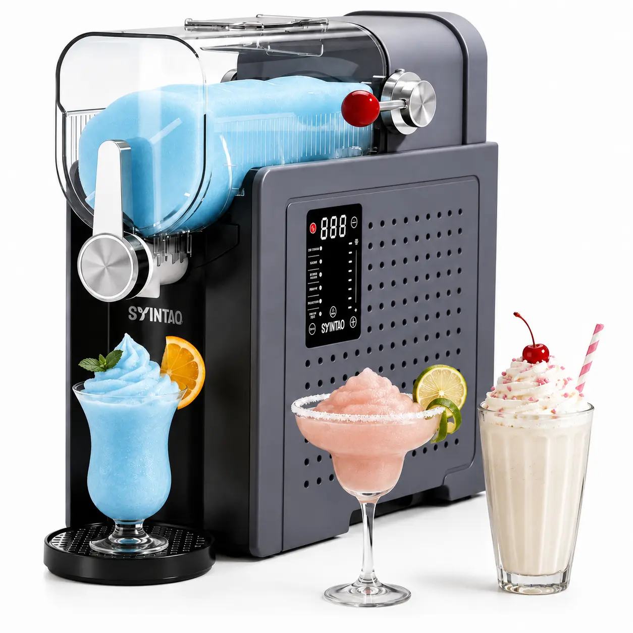 SYINTAO 6-in-1 Professional Automatic Beverage & Ice Cream Maker - 6 Functions, 88oz Capacity, Kitchen Appliance for Home Use, Parties