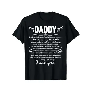 Memorial T-Shirt for 'Heavenly Daddy' - Made of 100%, Featuring a Round Neck And Short Sleeves, with a Touching Message for Dad, Machine Washable - Perfect for Honoring Dad, Papa, Or Grandpa, Plus Size