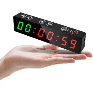 Portable Interval Gym Timer with Rechargeable Battery and Built-in Magnet LED Digital Anti Vertigo Display Upgraded Workout Clock for Home Gym Garage Fitness