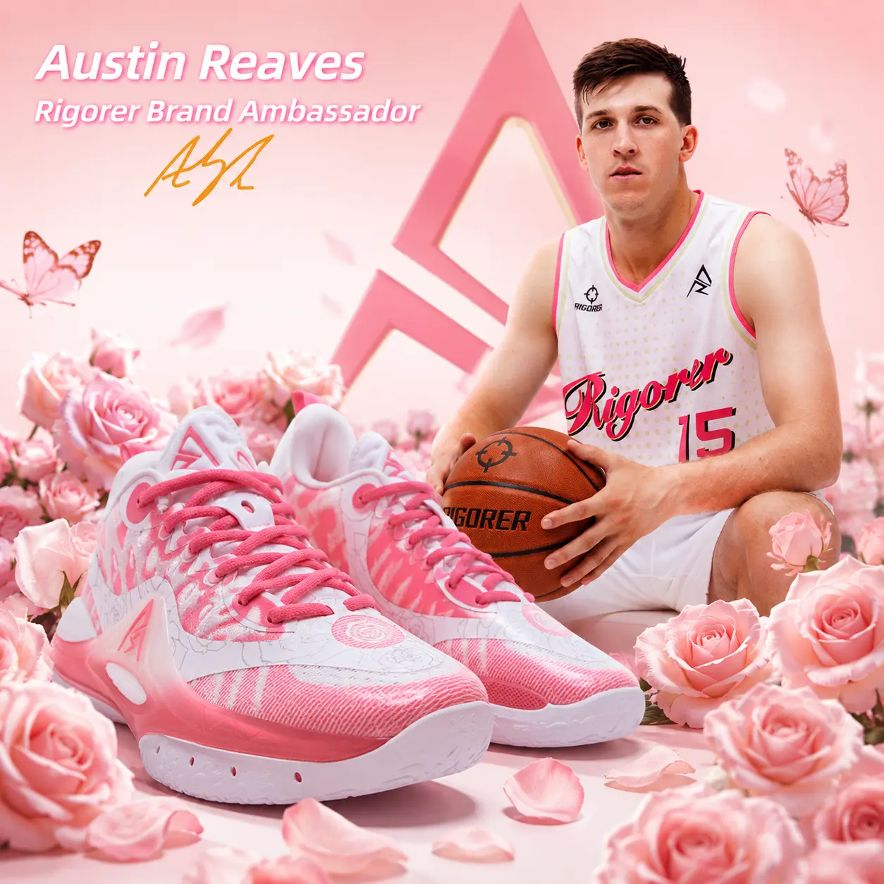 Rigorer AR2 Austin Reaves Signature Basketball Shoes Unisex Low-Top Sneakers for Men Women On-Court Shoes Professional Sneakers for Training Pickleball Badminton Sneakers Gym Sport Shoes Athletic Tennis Shoes 'Valentine's Day' [Z324460101-4]