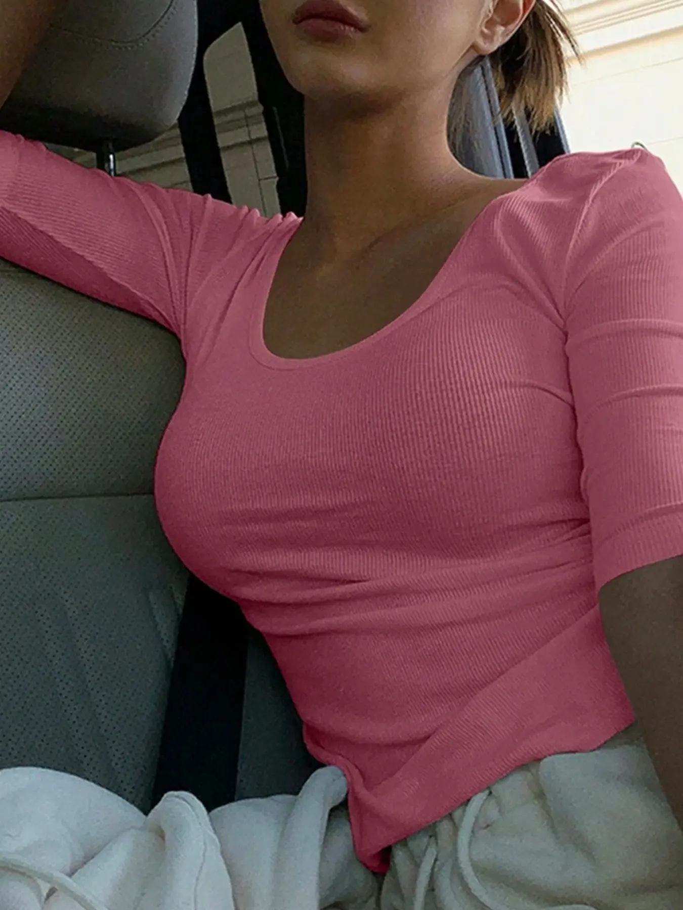 Women's Basic Half Sleeve Knitted T-Shirt, Versatile Casual Top, Multiple Colors Available, Perfect for Daily Wear, Casual T Shirts