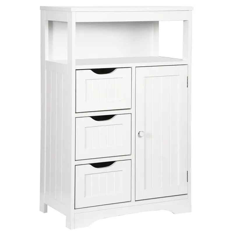 Segawe Modern Sturdy Wood Freestanding Organiser Storage Cabinet - 21.85x11.61", 3 Drawers, 1 Door, Adjustable Shelf, Cupboards Cabinets, Space-Saving for Small Spaces - Bathroom Accessories, Room Storage (Entryway)