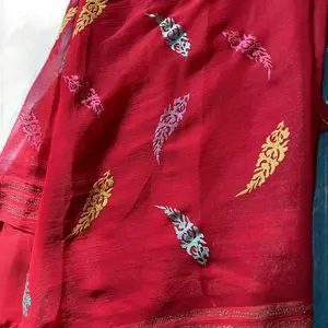 Thread work simmer chiffon sari( fall pico done)