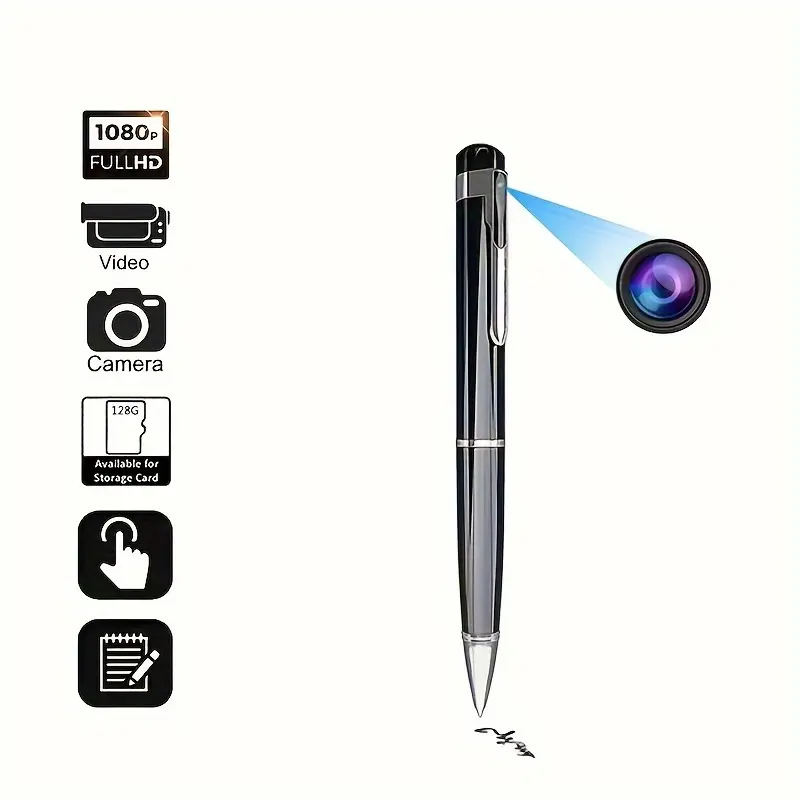 HD Portable Pen Camera, Supports HD Video Recording, Built-In 32GB TF Card to Save Videos.One-Button Power On, Loop Recording, Rechargeable Battery, Compact And Portable, for Recording Meetings, Lectures And Classroom Notes