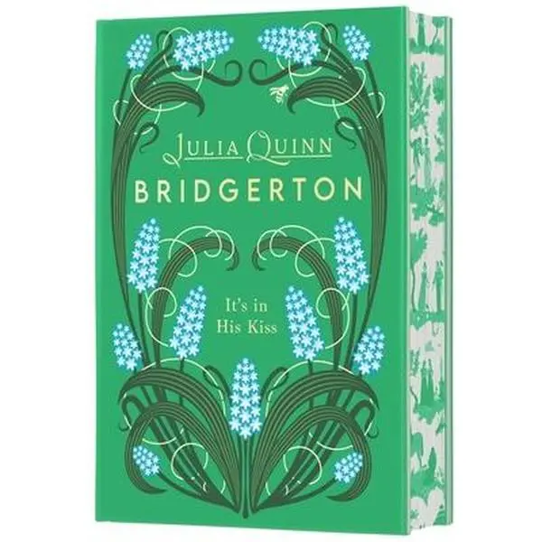 It's in His Kiss: Bridgerton Deluxe Collector's Edition Hardcover Book by Julia Quinn - Beautiful Endpapers, Decorated Spine, Ribbon Marker for Collecting