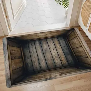 2D Wooden Crate Border Flannel Door Mat – Soft flannel material, non-slip backing, absorbent & dirt-resistant. Ideal for entryways, living rooms, and porches. Durable, wear-resistant, easy to clean. Realistic wooden-crate prank decor.