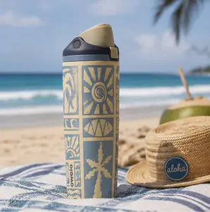 Owala Vintage Surf 24oz FreeSip Insulated Stainless Steel Water Bottle Leakproof Beach Travel Bottle