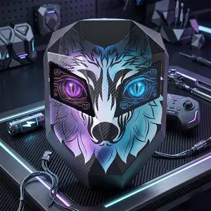 Wolf Design LED Knight Backpack, Smart Programmable Screen Motorcycle Helmet Bag, Hard Shell Laptop Backpack, DIY Pixel Art Display, Cool Tech Gift for Men (Power Bank Not Included)