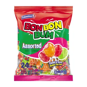 Colombina Bon Bon Bum Lollipops Assorted Flavors (24 Count)