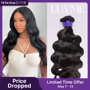 LUVME Upgraded 13A 100%  Virgin Remi Human Hair (100+/-5g) Dye. Perm. High-End Salon Hair Body Wave Deep Wave Silky Straight Messy Burmese Curl Bundle S+ Limited Time Offer TikTok Exclusive #luvmenewarrivals