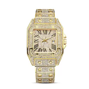 Luxury Vintage Women Watch, Crystal Square Starry Dial, Gold Plated Waterproof Quartz Wristwatch, Gift Set