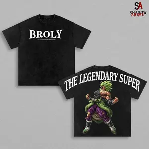 Broly Tee Washed –  DBZ Washed Anime Manga T-Shirt, Vintage Washed Legendary Super Saiyan Graphic Tee, Unisex Oversized Streetwear Shirt, Berserker Power Anime Aesthetic Tee, Gift for DBZ Fans