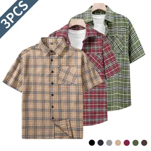 Men’s Summer Casual Short-Sleeve Shirt Set of 3, Available in Multiple Colors, Suitable for Weddings, Parties, Evening Events, and Outdoor Leisure