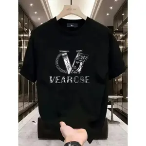 men's stylish pure cotton round-neck casual printed T-shirt, suitable for both men and women, perfect for fashionable and relaxed summer outfits.