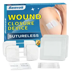 Zip Stitch Wound Closure Strips | 2-Pack Stitchless Butterfly Bandages | Adjustable Tension for Painless Laceration Repair, Post-Surgery Care & Emergency First Aid