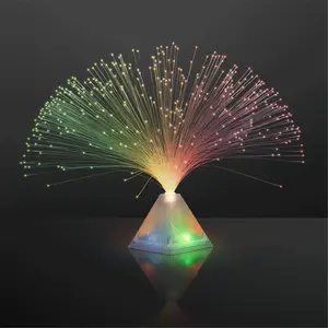 212 MAIN Blue Fiber Optic Pyramid Centerpiece - Light Decor, Mood Setter, Pyramid Shape Farm Animal & Poultry Toy
