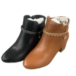WOMENS ANKLE BOOT WITH RHINESTONE BRAID DETAIL JESSI-03 Footwear Walking Shoes Classic