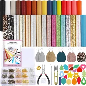 32 Pieces Leather Earring Making Kit Complete DIY Craft Earring Making Kit