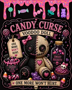 Candy Curse Poster ( i CAN ADD OR REMOVE CANDY AT THE TOP)