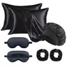 Satin Hair Care Set, Haircare Heatless, Pillowcase + Satin Bonnet + Hair Band, Anti-Frizz, Suitable for Curly Long Hair