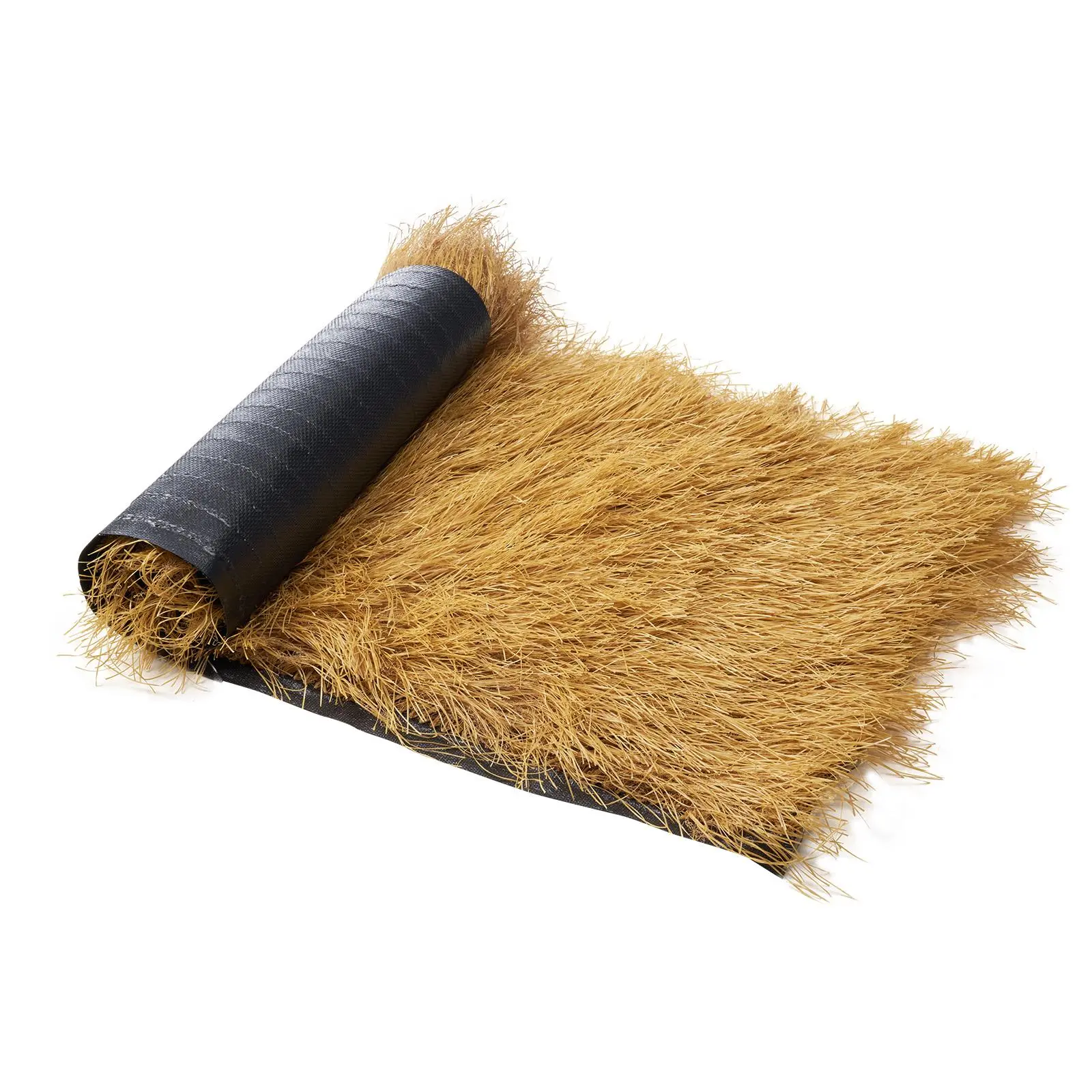 【Summerfinds】VEVOR High-Density PE Material Artificial Thatch Grass Roof Roll, 1.3x3.9ft Waterproof Fire-Resistant Random Leaves Mat for Patio/Garden Enhancement, Tiki Bar Hut Palapa Roof Decor, Interior Design