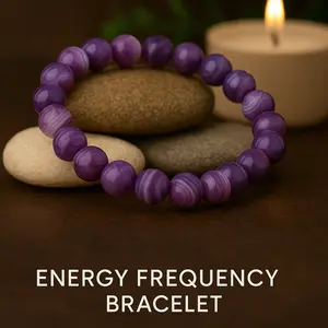Purple Botswana Agate Energy Frequency Beaded Bracelet - Ready for Imprinting