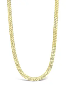 Sterling Forever 14K Gold Plated Herringbone Chain Necklace for Women – Sleek Flat Snake Chain – Layering or Statement Jewelry in Multiple Lengths