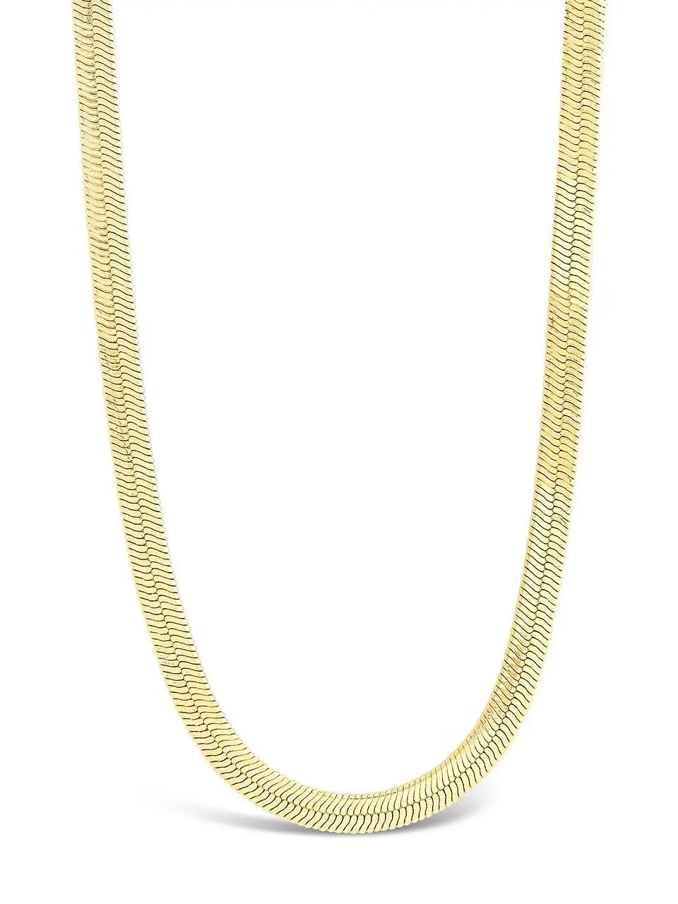 Sterling Forever 14K Gold Plated Herringbone Chain Necklace for Women – Sleek Flat Snake Chain – Layering or Statement Jewelry in Multiple Lengths